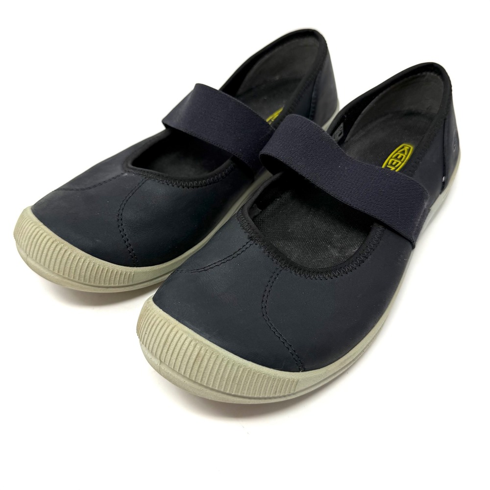 Keen Lorelai MJ Black Leather Mary Jane Flats Shoes 1021855 Womens 8.5